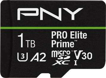 PNY Pro Elite Prime R200/W150 microSDXC 1TB Kit, UHS-I U3, A2, Class 10