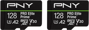 PNY Pro Elite Prime R200/W150 microSDXC 128GB Kit, 2er-Pack, UHS-I U3, A2, Class 10
