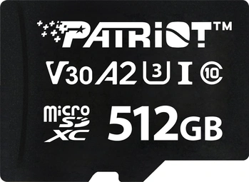 Patriot VX Series R90/W80 microSDXC 512GB, UHS-I U3, A2, Class 10