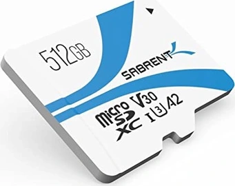 Sabrent Rocket V30 R100/W30 microSDXC 512GB, UHS-I U3, A2, Class 10