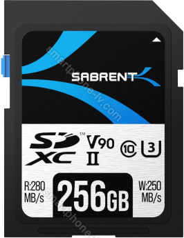 Sabrent Rocket V90 R280/W250 SDXC 256GB, UHS-II U3, Class 10