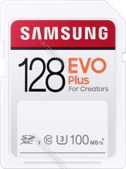 Samsung EVO Plus for Creators R100 SDXC 128GB, UHS-I U3, Class 10