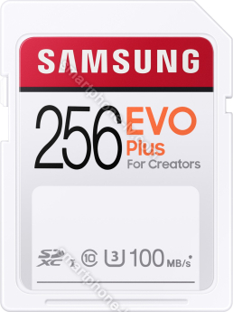 Samsung EVO Plus for Creators R100 SDXC 256GB, UHS-I U3, Class 10