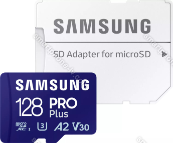 Samsung PRO Plus R180/W130 microSDXC 128GB Kit, UHS-I U3, A2, Class 10