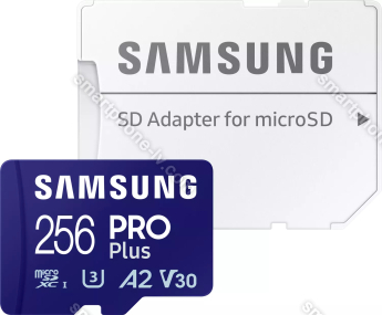 Samsung PRO Plus R180/W130 microSDXC 256GB Kit, UHS-I U3, A2, Class 10