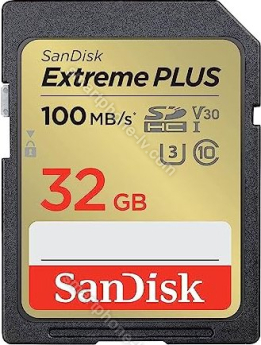 SanDisk Extreme PLUS R100/W60 SDHC 32GB, UHS-I U3, Class 10