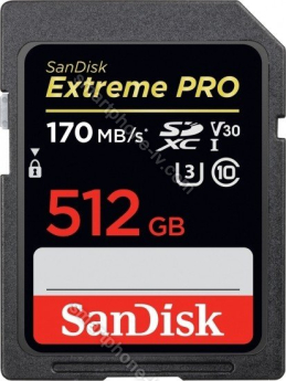 SanDisk Extreme PRO R170/W90 SDXC 512GB, UHS-I U3, Class 10