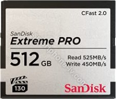 SanDisk Extreme PRO R525/W450 CFast 2.0 CompactFlash Card 512GB