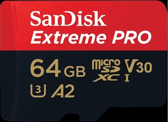 SanDisk Extreme PRO R200/W90 microSDXC 64GB Kit, UHS-I U3, A2, Class 10