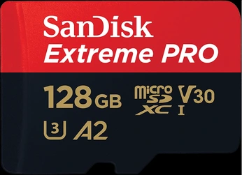 SanDisk Extreme PRO R200/W90 microSDXC 128GB Kit, UHS-I U3, A2, Class 10