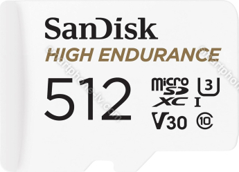 SanDisk High Endurance R100/W40 microSDXC 512GB Kit, UHS-I U3, Class 10