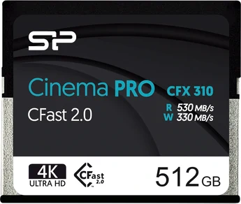 Silicon Power CinemaPRO CFX310 R530/W330 CFast 2.0 CompactFlash Card 512GB