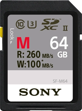 Sony SF-M Series R260/W100 SDXC 64GB, UHS-II U3, Class 10