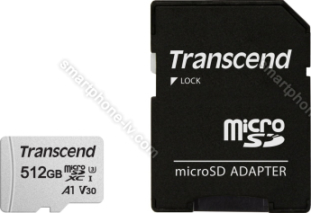 Transcend 300S R95/W45 microSDXC 512GB Kit, UHS-I U3, A1, Class 10