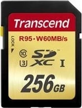 Transcend R95/W60 SDXC 256GB, UHS-I U3, Class 10