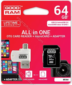 goodram M1A4 R60 microSDXC 64GB Kit, UHS-I, Class 10