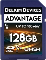 Delkin Advantage R180/W160 SDXC 128GB, UHS-I U3, Class 10