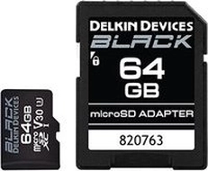Delkin Black R90/W90 microSDXC 64GB Kit, UHS-I U3, Class 10