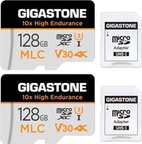 Gigastone 10x High Endurance R100/W80 microSDXC 128GB Kit, UHS-I U3, Class 10, 2er-Pack