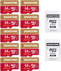 Gigastone 4K Camera Pro R95/W35 microSDXC 64GB Kit, UHS-I U3, A2, Class 10, 10er-Pack