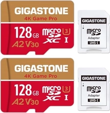 Gigastone 4K Game Pro R120/W80 microSDXC 128GB Kit, UHS-I U3, A2, Class 10, 2er-Pack