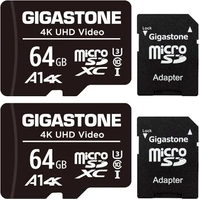 Gigastone 4K UHD Video R90/W20 microSDXC 64GB Kit, UHS-I U3, A1, Class 10, 2er-Pack