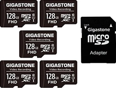 Gigastone Video Recording R85/W20 microSDXC 128GB Kit, UHS-I U3, A1, Class 10, 5er-Pack