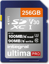 Integral ultima PRO R100/W90 SDXC 256GB, UHS-I U3, Class 10