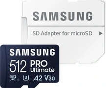 Samsung PRO Ultimate R200/W130 microSDXC 512GB Kit, UHS-I U3, A2, Class 10