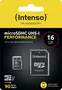 Intenso Performance R90 microSDHC 16GB Kit, UHS-I U1, Class 10