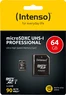 Intenso Professional R90 microSDXC 64GB Kit, UHS-I U1, Class 10