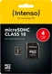 Intenso R20/W12 microSDHC 4GB Kit, Class 10