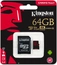 Kingston Canvas React R100/W80 microSDXC 64GB Kit, UHS-I U3, A1, Class 10