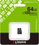 Kingston Canvas Select Plus Gen3 R100 microSDXC 64GB, UHS-I U1, A1, Class 10