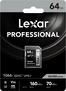 Lexar Professional 1066x Silver Series R160/W70 SDXC 64GB, UHS-I U3, Class 10