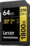Lexar Professional 1800x Gold Series R280/W210 SDXC 64GB, UHS-II U3, Class 10
