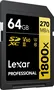 Lexar Professional 1800x Gold Series R280/W210 SDXC 64GB, UHS-II U3, Class 10