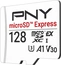 PNY microSD Express R890/W550 microSDXC Express 128GB, UHS-I U3, A1, Class 10, SD Express EX I