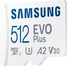 Samsung EVO Plus 2021 R130 microSDXC 512GB Kit, UHS-I U3, A2, Class 10
