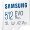 Samsung EVO Plus 2021 R130 microSDXC 512GB Kit, UHS-I U3, A2, Class 10