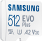 Samsung EVO Plus 2021 R130 microSDXC 512GB Kit, UHS-I U3, A2, Class 10