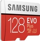 Samsung EVO Plus R100/W90 microSDXC 128GB Kit, UHS-I U3, Class 10