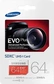 Samsung EVO+ R80/W20 SDXC 64GB, UHS-I, Class 10