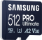 Samsung PRO Ultimate R200/W130 microSDXC 512GB USB-Kit, UHS-I U3, A2, Class 10