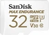 SanDisk Max Endurance R100/W40 microSDHC 32GB Kit, UHS-I U3, Class 10
