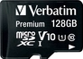 Verbatim Premium 600x R90 microSDXC 128GB Kit, UHS-I U1, Class 10