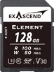 Exascend Element R100/W80 SDXC 128GB, UHS-I U3, Class 10