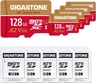 Gigastone 4K Game Pro R120/W80 microSDXC 128GB Kit, UHS-I U3, A2, Class 10, 5er-Pack