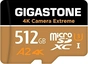 Gigastone 4k Camera Extreme R100/W60 microSDXC 512GB Kit, UHS-I U...