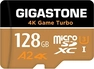 Gigastone 4k Game Turbo R100/W50 microSDXC 128GB Kit, UHS-I U3, A...